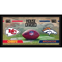 Kansas City Chiefs vs. Denver Broncos Framed 10" x 20" House Divided Football Collage