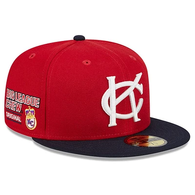 Casquette ajustée 59FIFTY New Era des Monarchs de Kansas City Big League Chew Team pour hommes, rouge