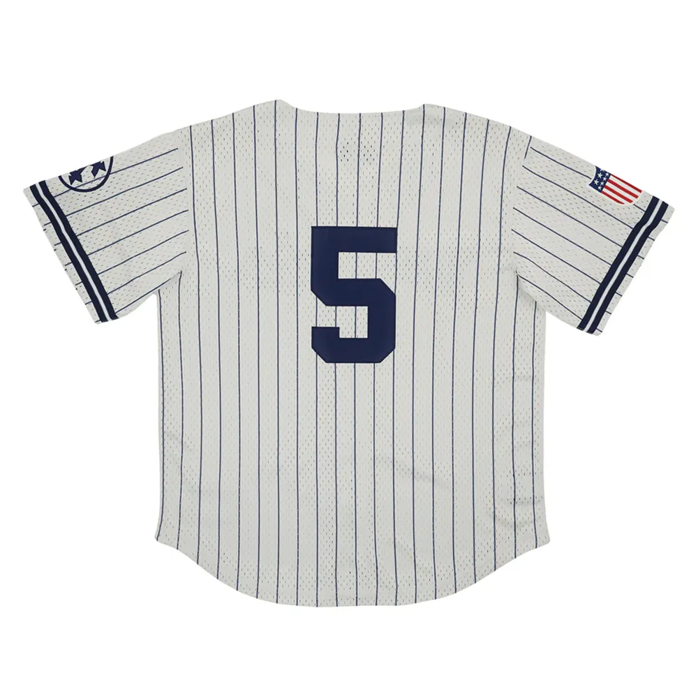 Maillot Homme Rings & Crwns #5 Crème Kansas City Monarchs Mesh Button-Down Replica Jersey