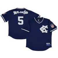 Maillot Homme Rings & Crwns #5 Navy Kansas City Monarchs Mesh Replica V-Neck