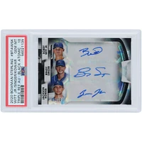 Bobby Witt Jr., Brady Singer and Jackson Kowar Kansas City Royals Autographed 2020 Bowman Sterling Triple Auto Black Atomic #BTA-WSK #2/10 PSA Authenticated 10 Card