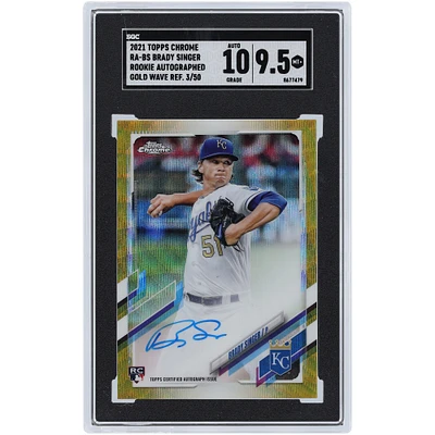 Brady Singer Kansas City Royals Autographed 2021 Topps Chrome Gold Wave Refractor #RA-BS #3/50 SGC Authenticated 9.5/10 Rookie Card