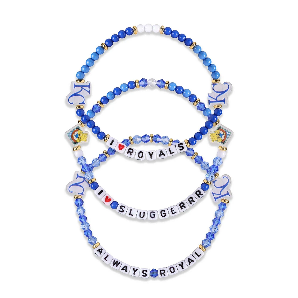 Lot de 3 bracelets d'amitié FOCO des Royals de Kansas City