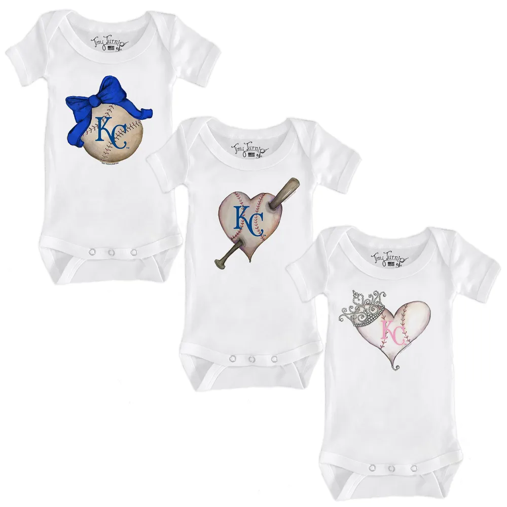 Kansas City Royals Girls Newborn & Infant 3-Piece Home Plate Bodysuit, Bib  & Booties Set - Royal