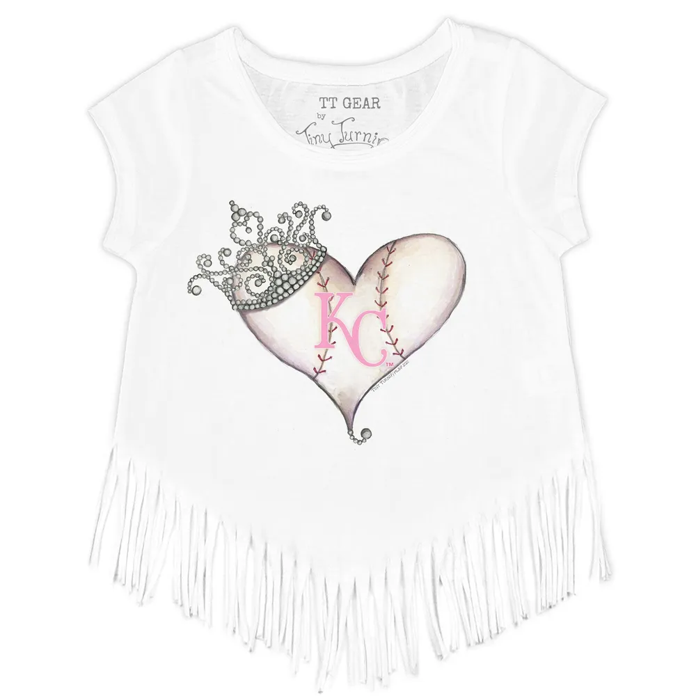 Kansas City Royals Tiara Heart Fringe Tee 3T / Royal Blue