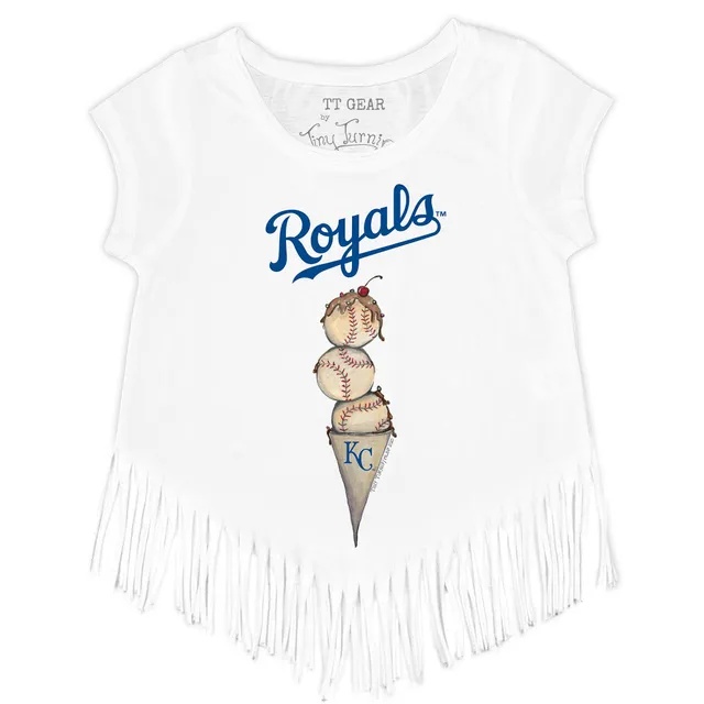 Women's Tiny Turnip Royal Kansas City Royals Girl Teddy T-Shirt Size: Large