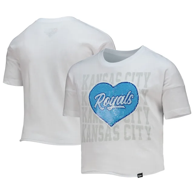 Lids Cincinnati Reds New Era Girls Youth Flip Sequin Heart Crop Top - White