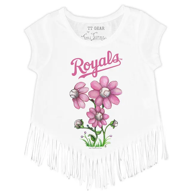 Girls Toddler Tiny Turnip White Kansas City Royals Babes Fringe T-Shirt