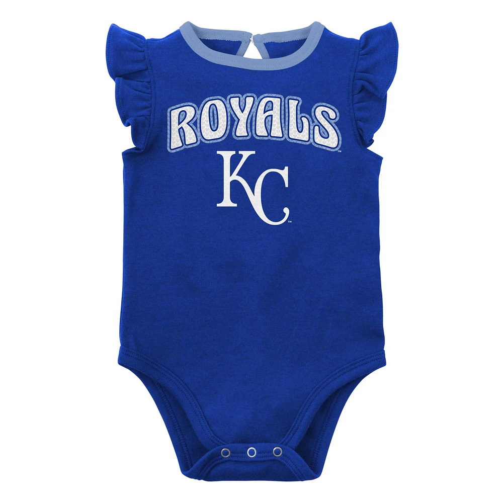 Infant Royal/Heather Gray Kansas City Royals Little Fan Two-Pack Bodysuit Set