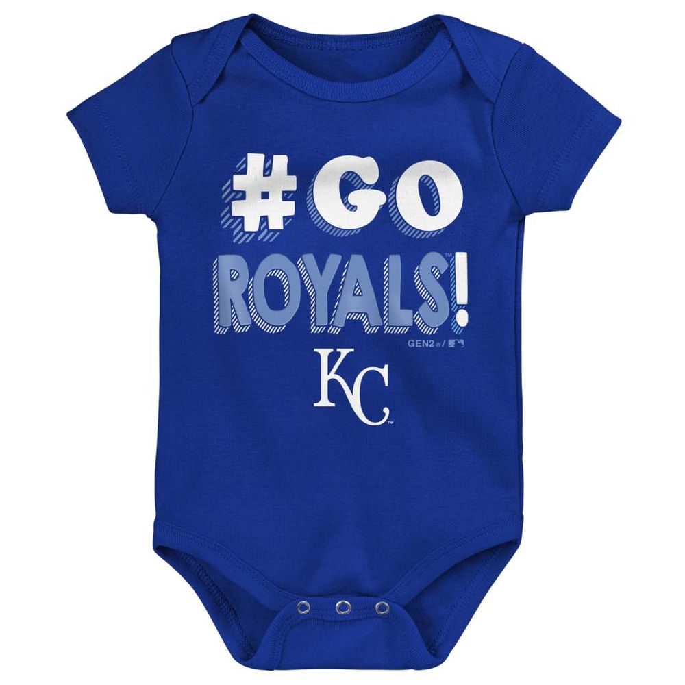 Infant Royal/Light Blue/Gray Kansas City Royals Born To Win 3-Pack Bodysuit Set