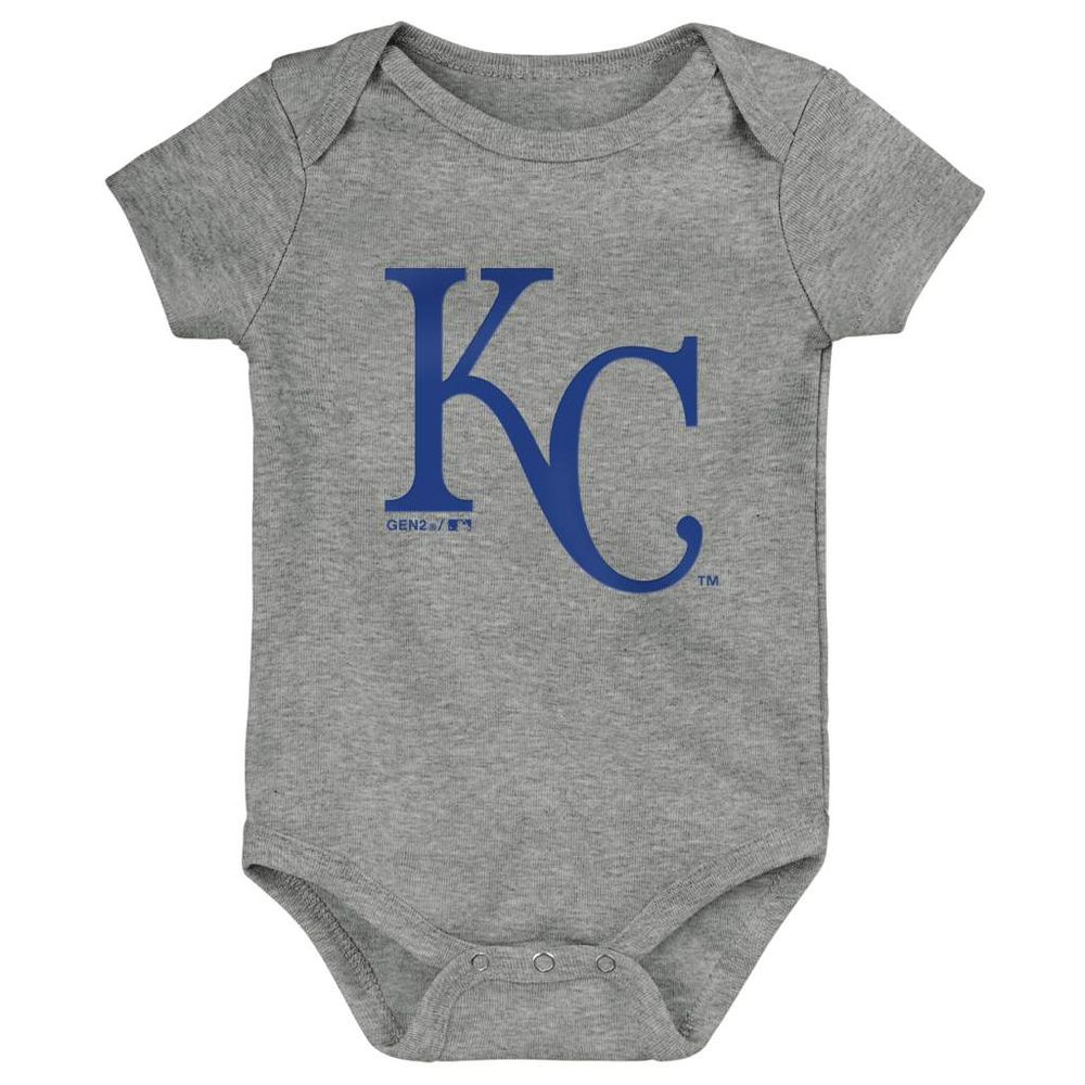 Infant Royal/Light Blue/Gray Kansas City Royals Born To Win 3-Pack Bodysuit Set