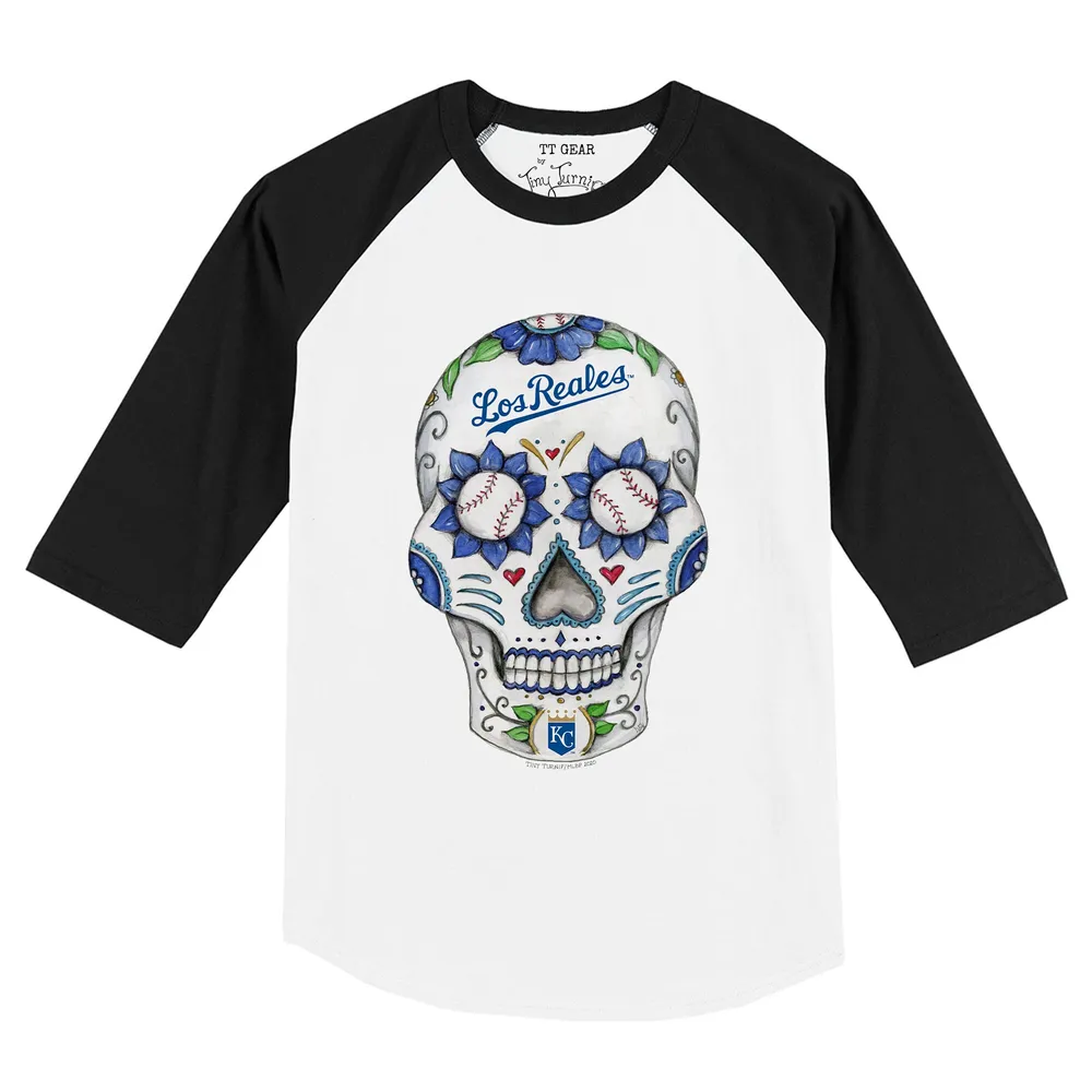 Women's Tiny Turnip Royal Kansas City Royals Sugar Skull T-Shirt Size: Medium