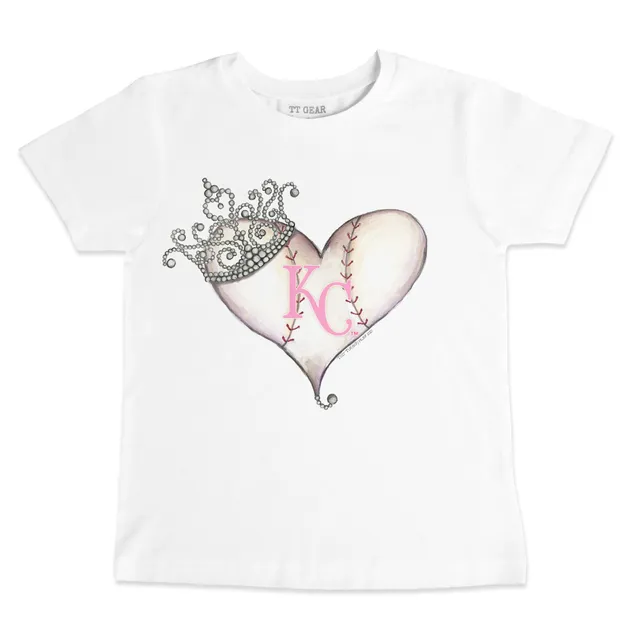 Kansas City Royals Tiny Turnip Women's Heart Banner T-Shirt - White