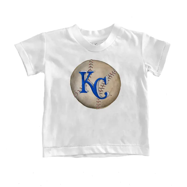 Youth Tiny Turnip Royal Kansas City Royals Baseball Cross Bats T-Shirt Size: Small