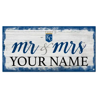 Kansas City Royals 6" x 12" Personalized Mr. & Mrs. Script Sign