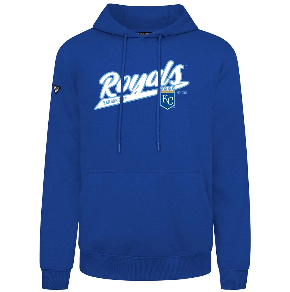 Men's Levelwear  Royal Kansas City Royals Podium Fleece Pullover Hoodie
