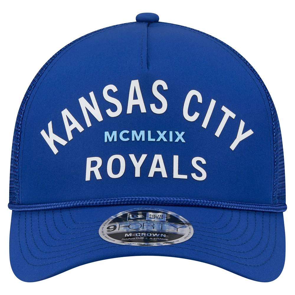 Men's New Era  Royal Kansas City Royals Minimalist 9FORTY A-Frame Adjustable Hat