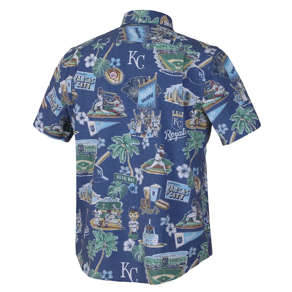 Chemise boutonnée à trois mélanges pittoresques Reyn Spooner Royal Kansas City Royals pour homme