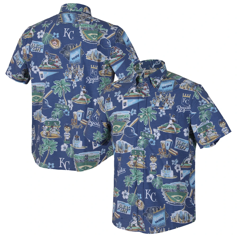 Chemise boutonnée à trois mélanges pittoresques Reyn Spooner Royal Kansas City Royals pour homme