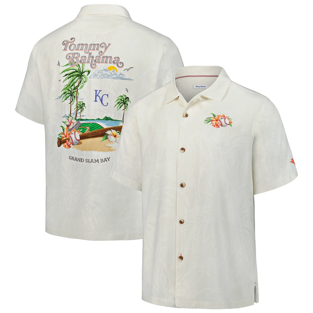 Men's Tommy Bahama White Kansas City Royals Grand Slam Bay Camp Button-Up Shirt