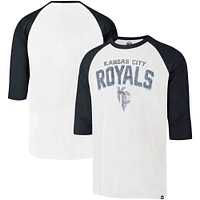 T-shirt à manches 3/4 crème '47 Kansas City Royals Connect Crescent Franklin Raglan pour hommes