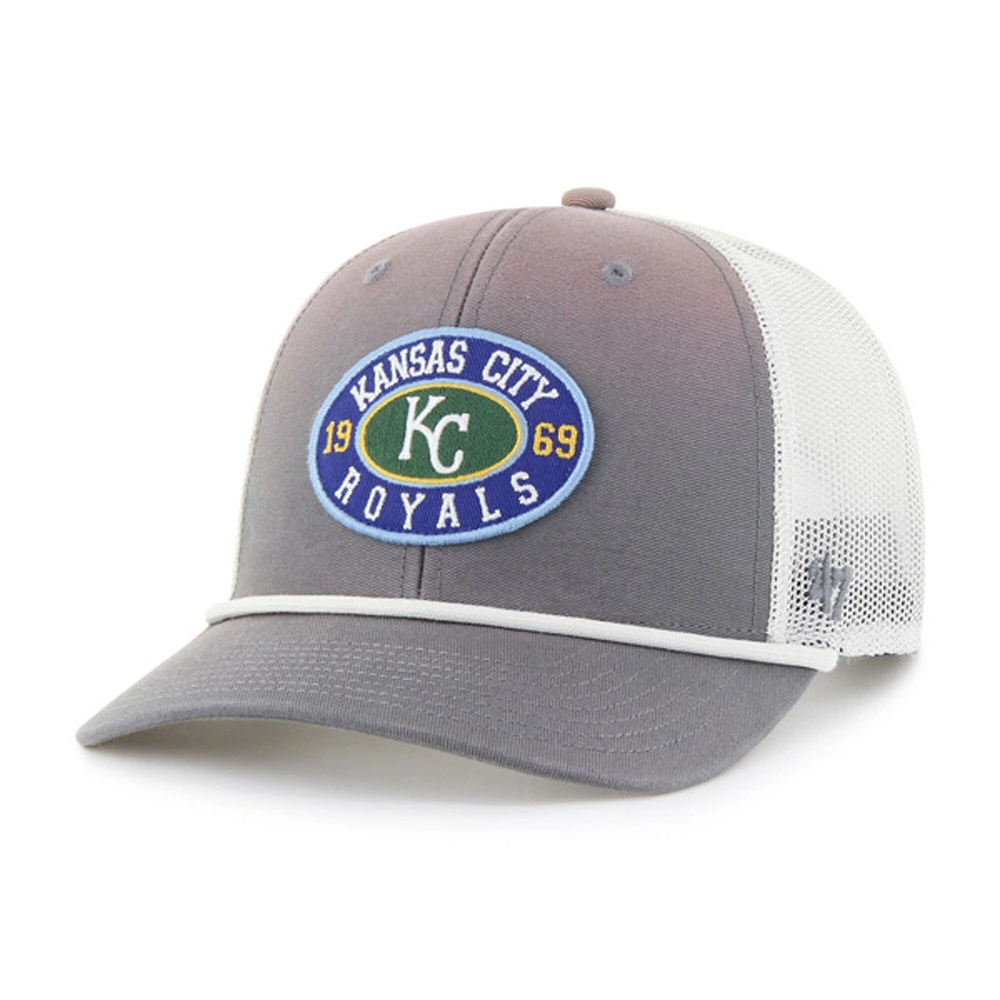 Casquette ajustable Tide Sweep Rope Trucker '47 grise/blanche pour homme des Kansas City Royals
