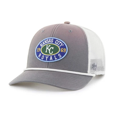 Casquette ajustable Tide Sweep Rope Trucker '47 grise/blanche pour homme des Kansas City Royals