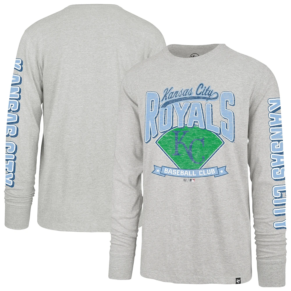 Men's '47 Gray Kansas City Royals Fair Ball Franklin Long Sleeve T-Shirt