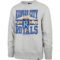 Men's '47  Gray Kansas City Royals Letters Headline Pullover Sweatshirt