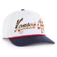 Men's '47 White Kansas City Royals Patriotic Overhand Hitch Adjustable Hat