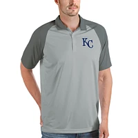 Men's Antigua Gray Kansas City Royals Nova Polo