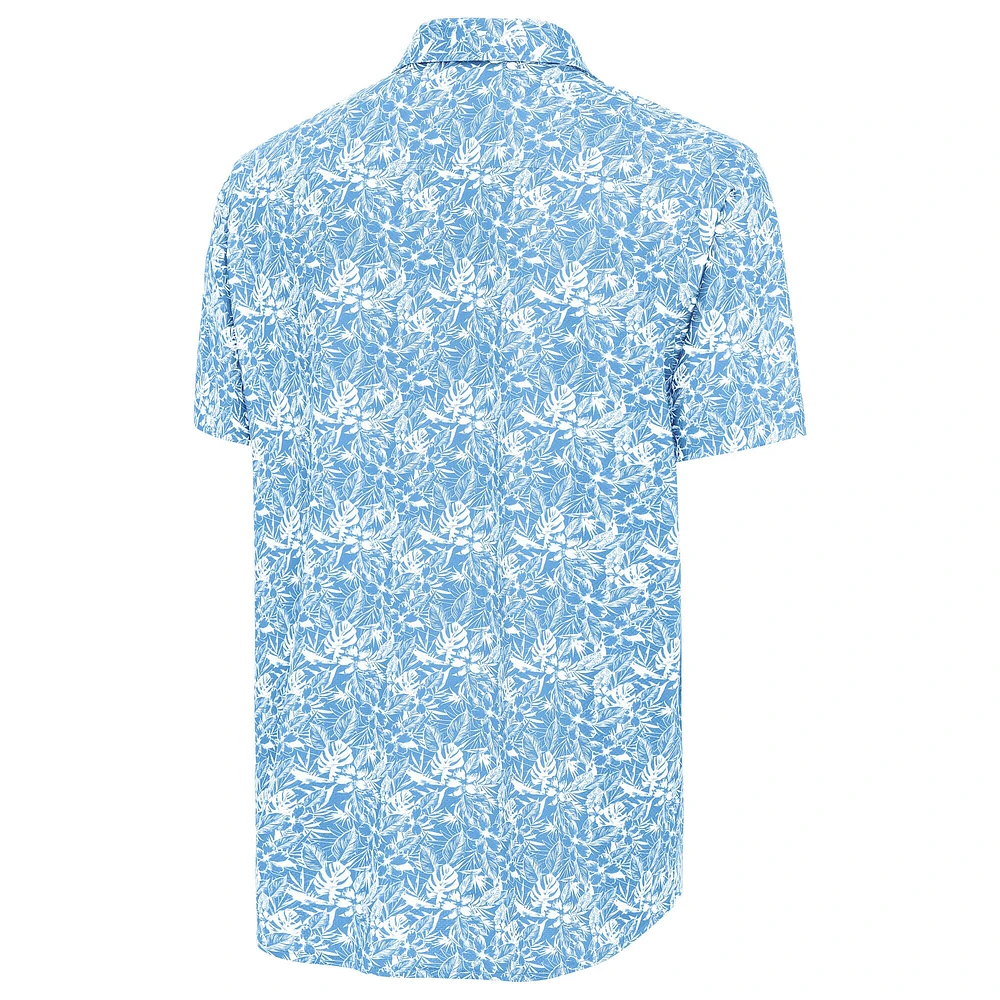 Men's Antigua Powder Blue Kansas City Royals Resort Button-Up Shirt