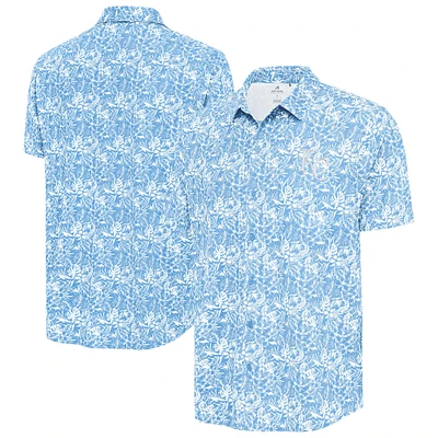 Men's Antigua Powder Blue Kansas City Royals Resort Button-Up Shirt