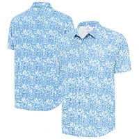 Men's Antigua Powder Blue Kansas City Royals Resort Button-Up Shirt