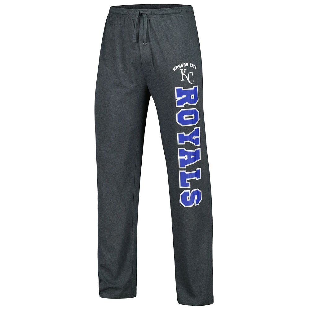 Ensemble de nuit pour hommes Concepts Sport Charcoal/Royal Kansas City Royals Meter T-shirt et pantalon