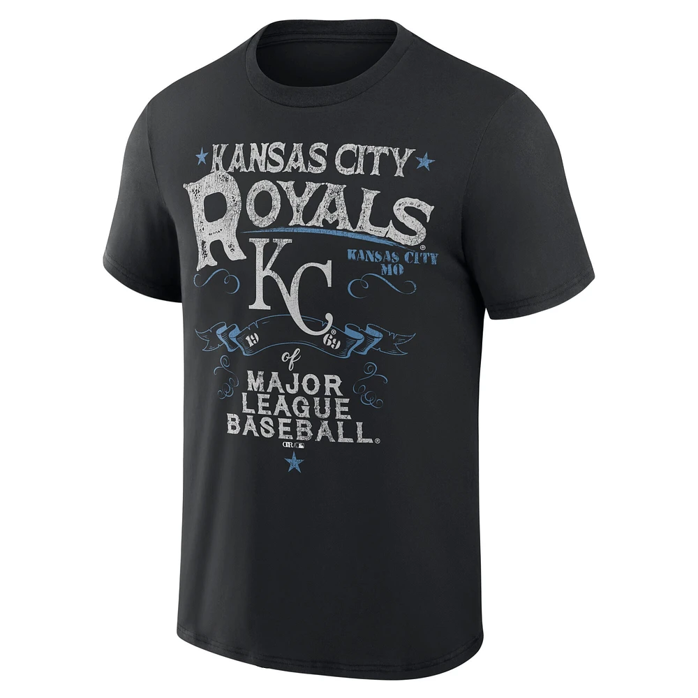 Collection Darius Rucker pour homme par Fanatics T-shirt noir Kansas City Royals Beach Splatter