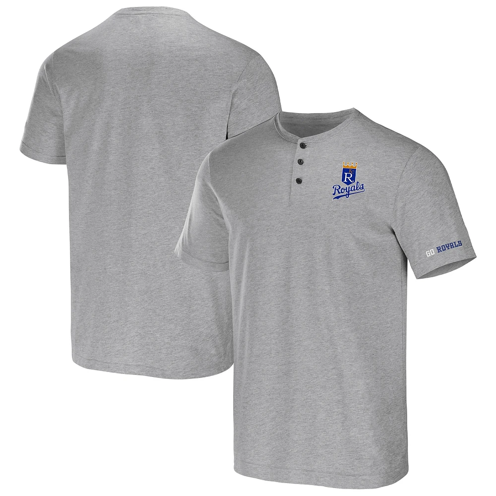 Collection Darius Rucker pour homme par Fanatics T-shirt gris chiné Kansas City Royals Henley