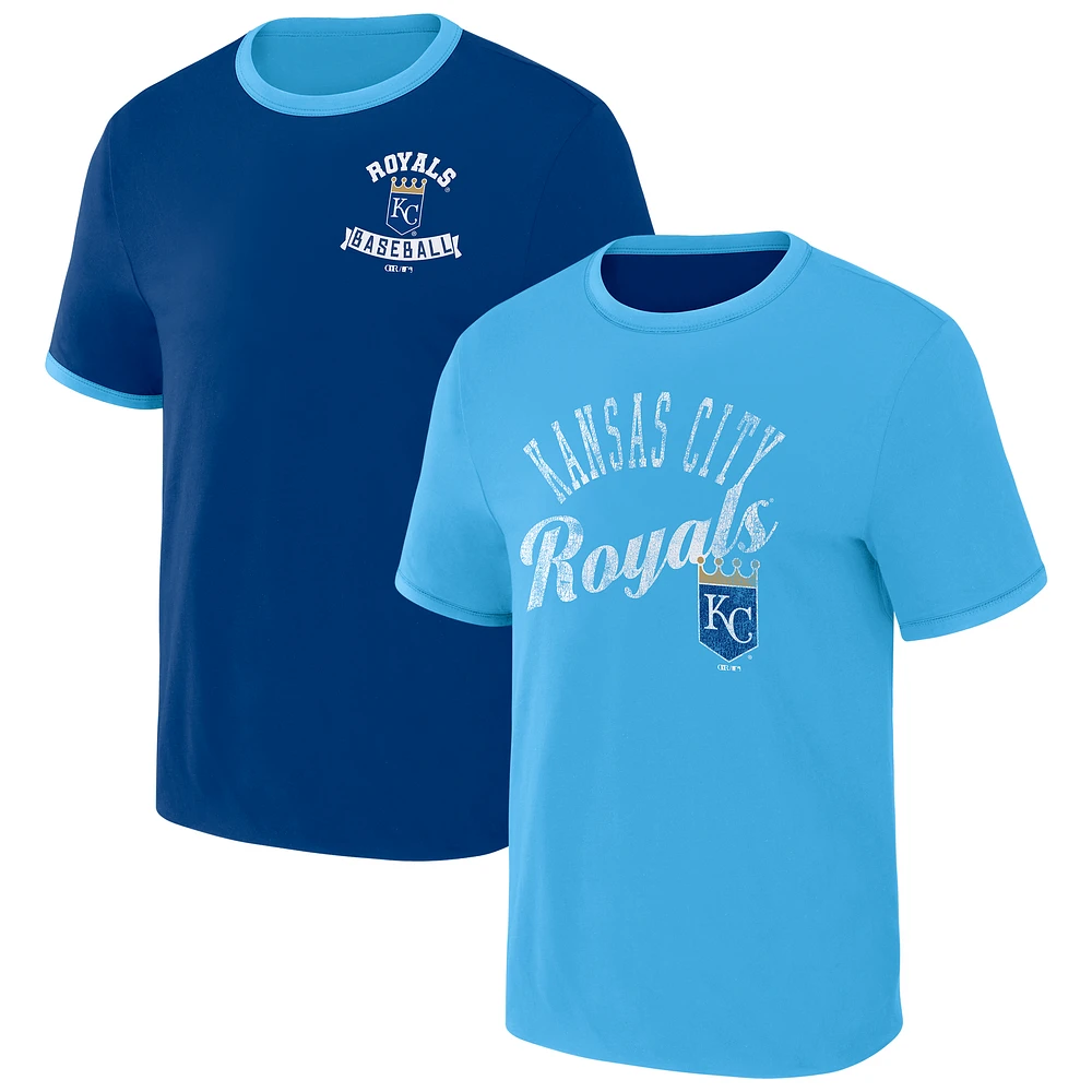 Collection Darius Rucker pour homme par Fanatics T-shirt réversible bleu clair/bleu Kansas City Royals à sonnerie bidirectionnelle