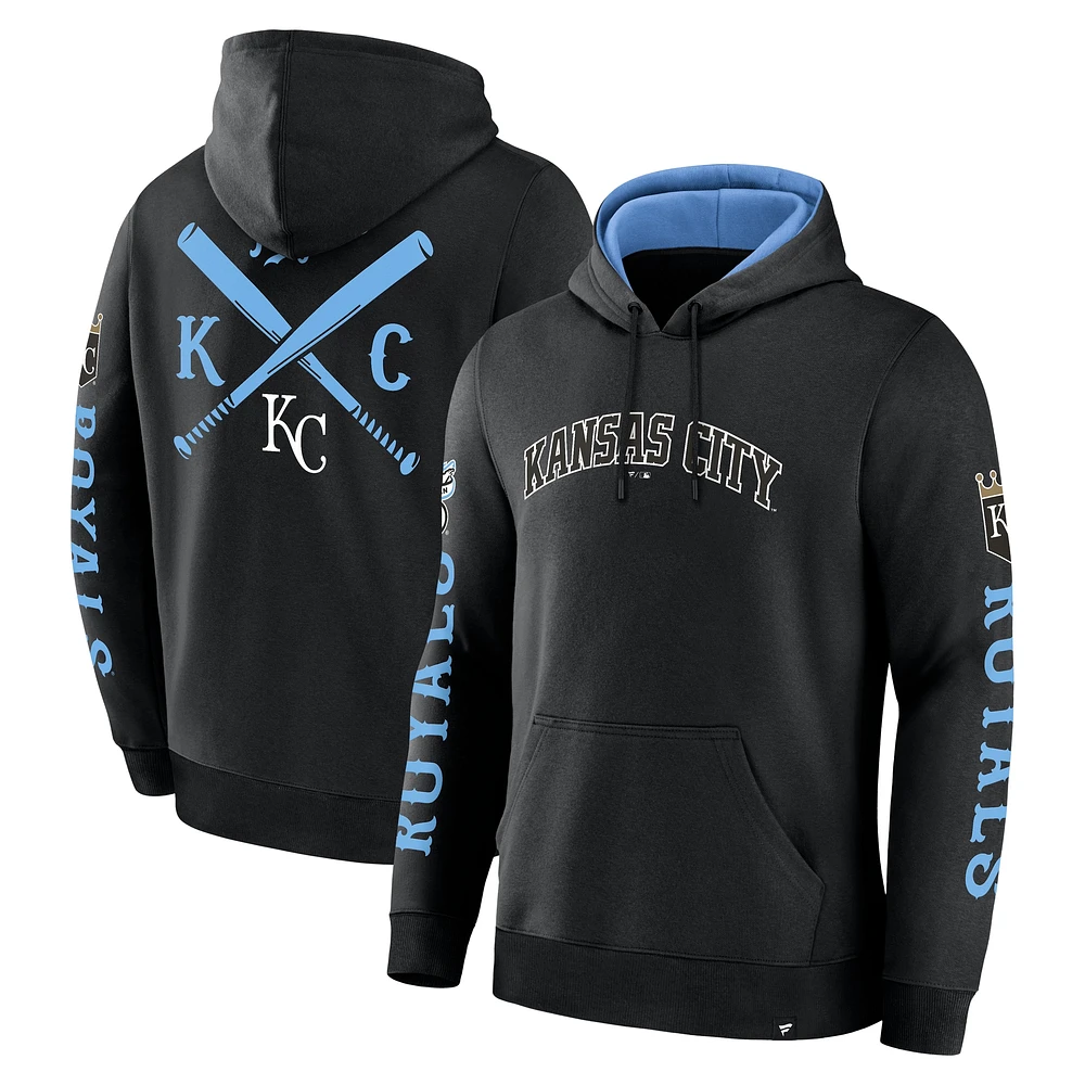 Men's Fanatics  Black Kansas City Royals Big Legacy Fleece Pullover Hoodie