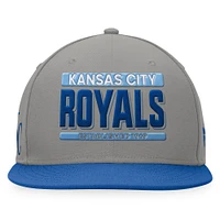 Men's Fanatics Gray/Royal Kansas City Royals Line Drive Two-Tone Snapback Hat