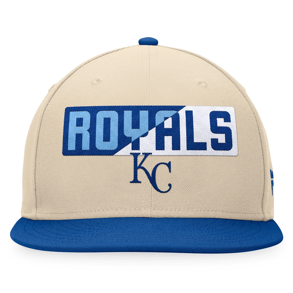 Men's Fanatics Khaki/Royal Kansas City Royals Cycle Snapback Hat