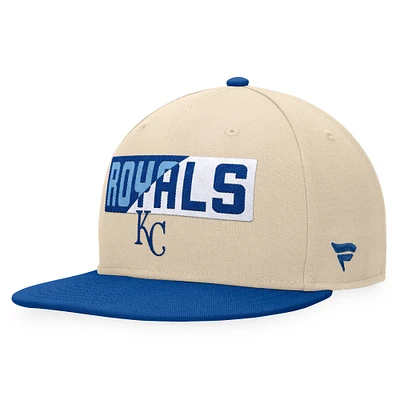 Casquette Snapback Fanatics Kaki/Royal Kansas City Royals Cycle pour hommes