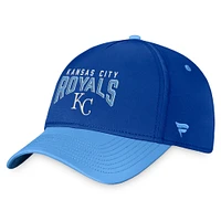 Casquette flexible à logo empilé Fanatics Royal/Bleu clair Kansas City Royals pour hommes