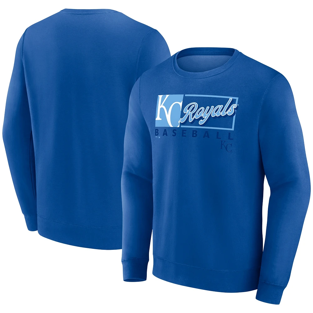 Men's Fanatics Royal Kansas City Royals Focus Fleece Pullover Sweatshirt