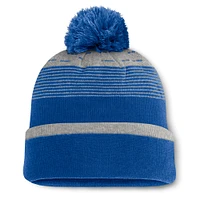 Bonnet en tricot à revers avec pompon Fanatics Royal Kansas City Royals Fundamental Gradient pour homme