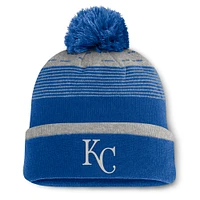 Bonnet en tricot à revers avec pompon Fanatics Royal Kansas City Royals Fundamental Gradient pour homme