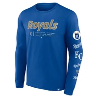 T-shirt à manches longues Fanatics Royal Kansas City Royals Strike the Goal pour hommes