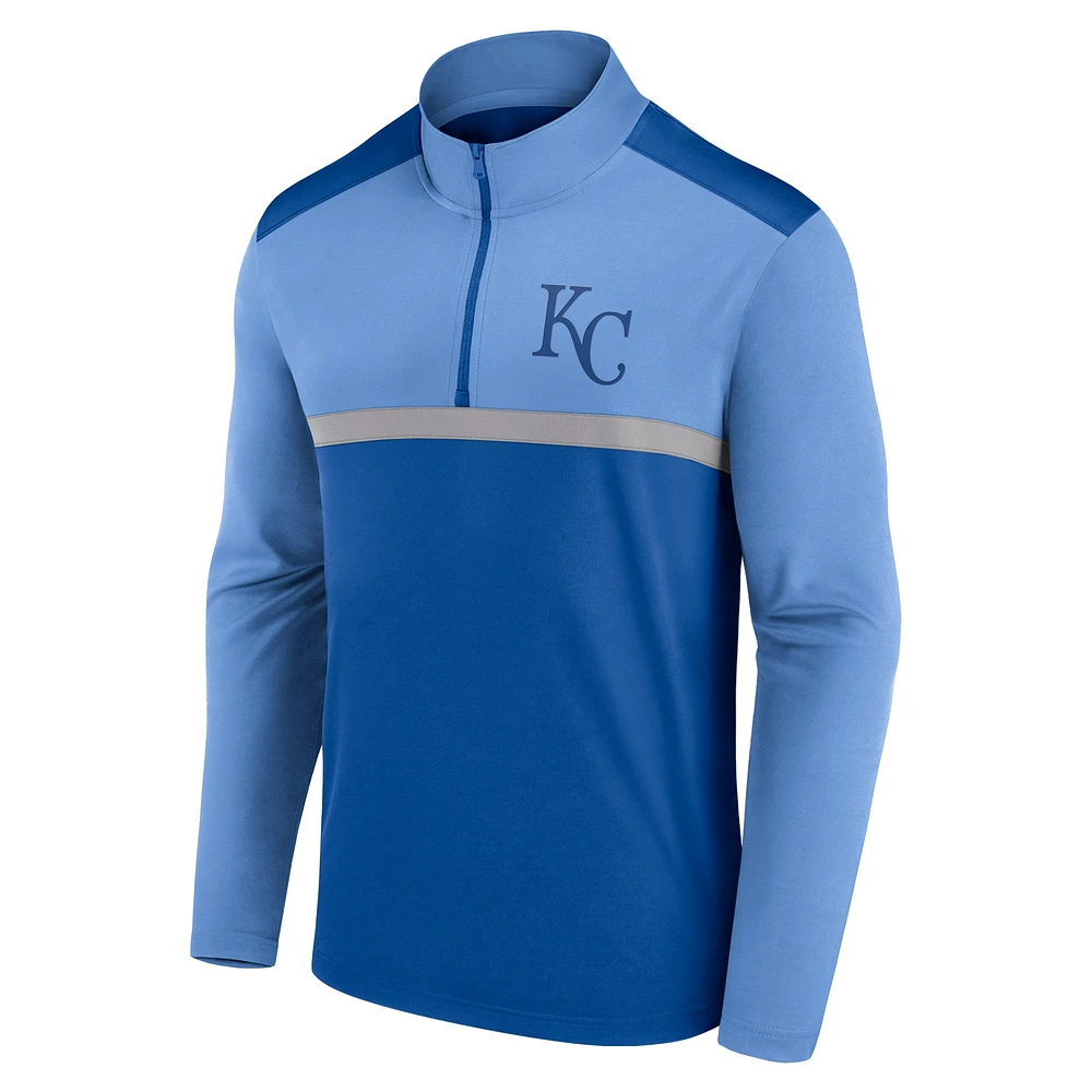 Haut à quart de zip imparable Fanatics Royal Kansas City Royals pour hommes