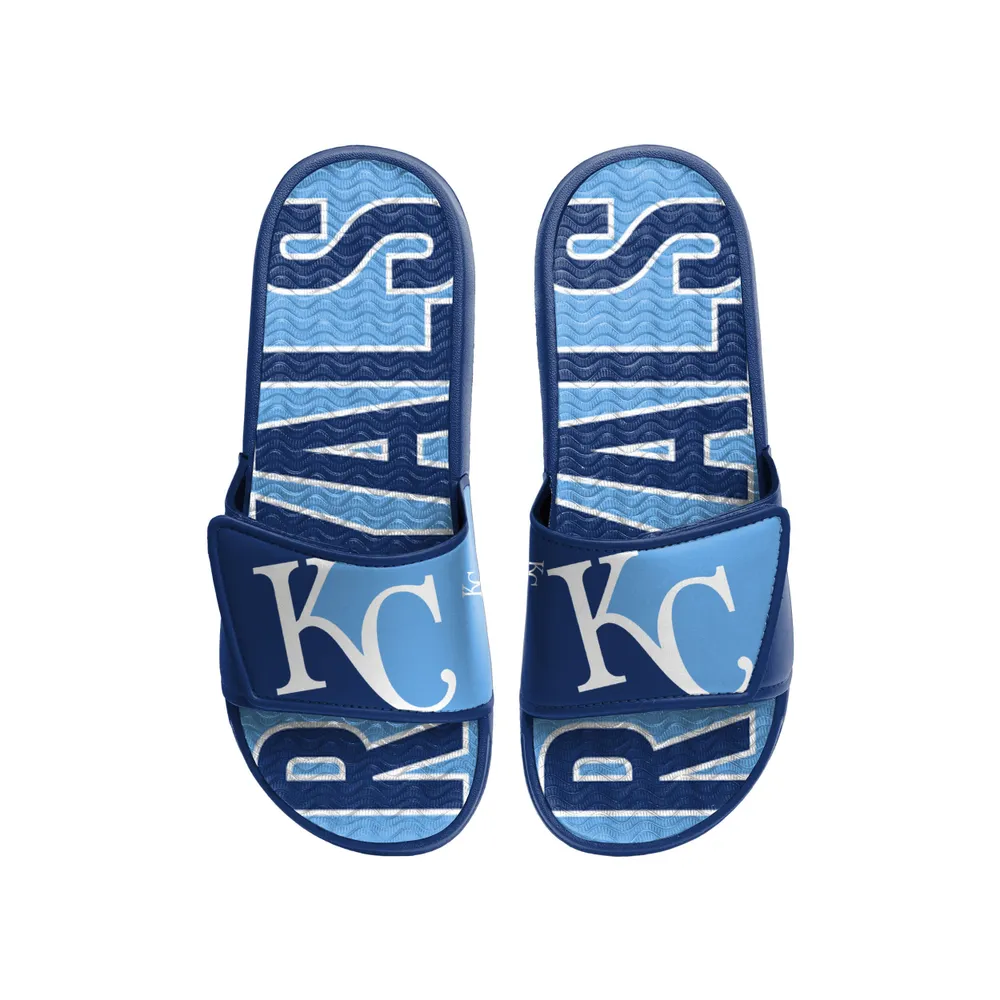 FOCO Kansas City Royals, sandales à enfiler en gel avec logo pour hommes