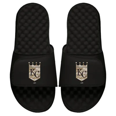 Kansas City Royals ISlide Camo Logo Slide Sandals - Black